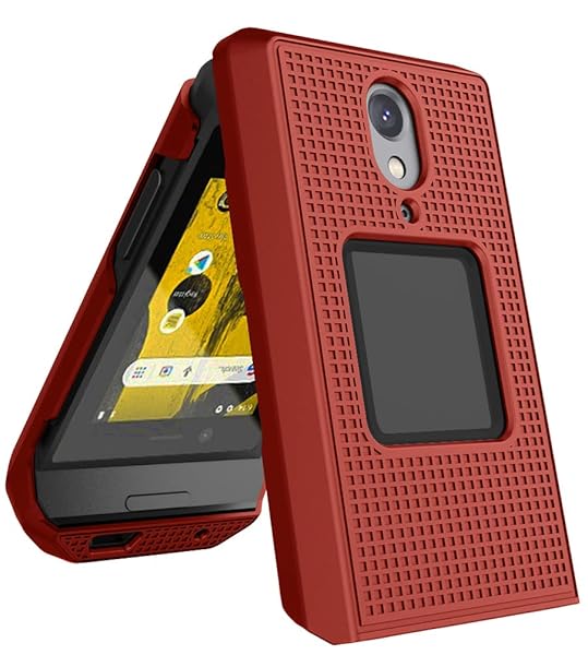 Nakedcellphone CAT S22 Flip Phone Case with Clip & Holster - Slim Red Hard Shell Cover Combo - View 10 of 10