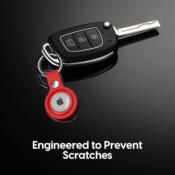 TalkWorks TalkWorks AirTag Cases 4-Pack: Silicone Keychain Holders for Luggage, Keys & Pets - Pink, White, Black, Navy - View 7 of 8