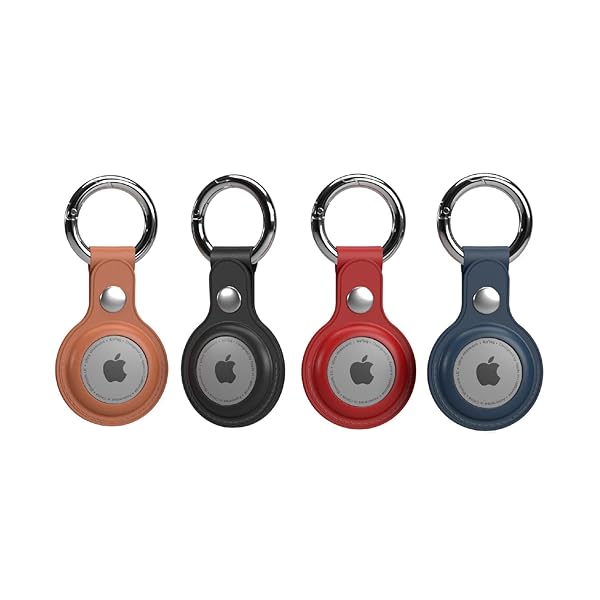 TalkWorks TalkWorks AirTag Cases 4-Pack: Silicone Keychain Holders for Luggage, Keys & Pets - Pink, White, Black, Navy - View 3 of 8