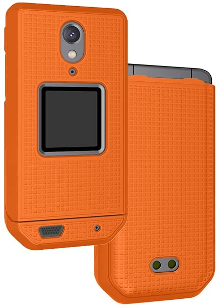 Nakedcellphone Bright Orange Clip Case for CAT S22 Flip Phone | Slim Hard Shell & Rotating Belt Holster Combo - View 4 of 11
