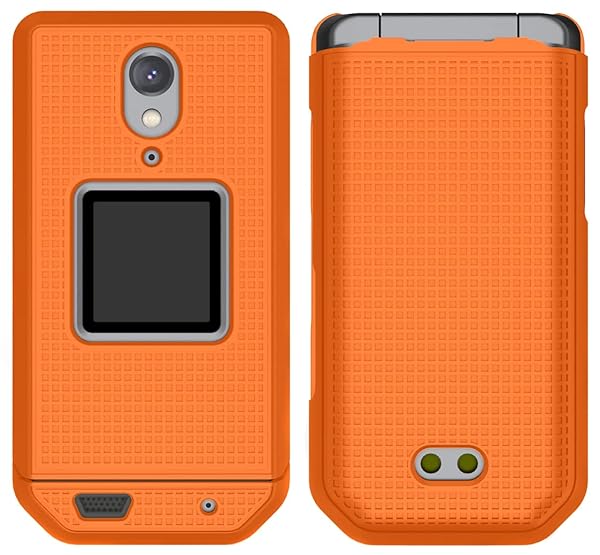 Nakedcellphone Bright Orange Clip Case for CAT S22 Flip Phone | Slim Hard Shell & Rotating Belt Holster Combo - View 6 of 11