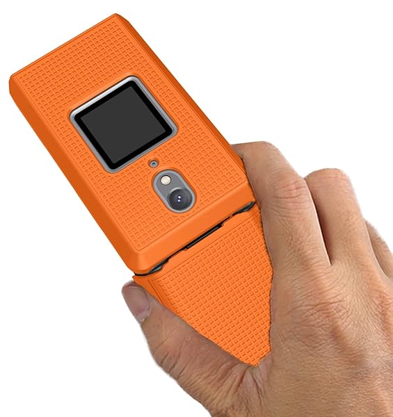 Nakedcellphone Bright Orange Clip Case for CAT S22 Flip Phone | Slim Hard Shell & Rotating Belt Holster Combo - View 7 of 11