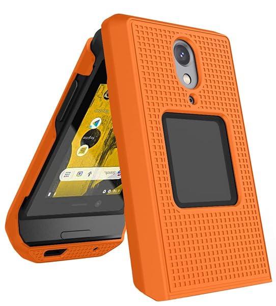 Nakedcellphone Bright Orange Clip Case for CAT S22 Flip Phone | Slim Hard Shell & Rotating Belt Holster Combo - View 11 of 11