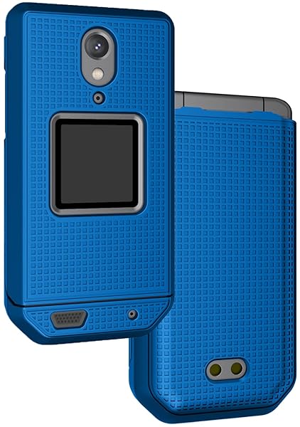 Nakedcellphone CAT S22 Flip Phone Case with Clip - Slim Cobalt Blue Hard Shell & Rotating Belt Holster Combo - View 4 of 11