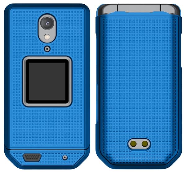 Nakedcellphone CAT S22 Flip Phone Case with Clip - Slim Cobalt Blue Hard Shell & Rotating Belt Holster Combo - View 6 of 11