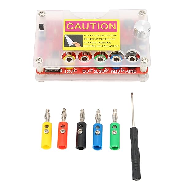 Kafuty-1 New Version ATX Power Supply Breakout Board Acrylic Case Kit Adjustable Voltage Knob Touch Sensor Switch Supports Multiple Output Voltages