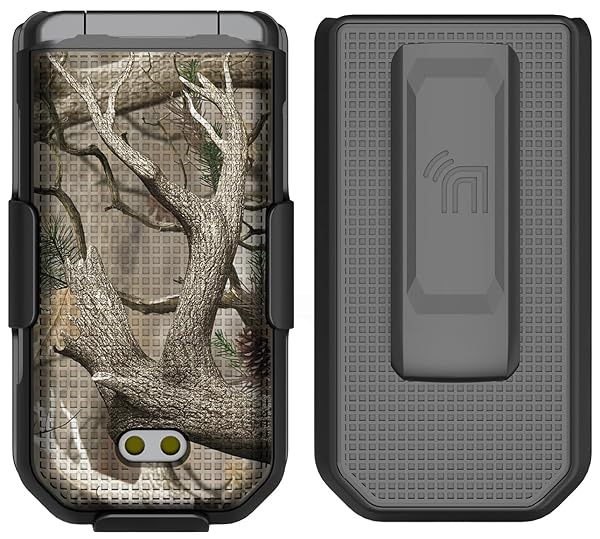 Nakedcellphone Outdoor Camouflage Case with Clip for CAT S22 Flip Phone - Slim Hard Shell & Rotating Belt Holster Combo - View 4 of 11