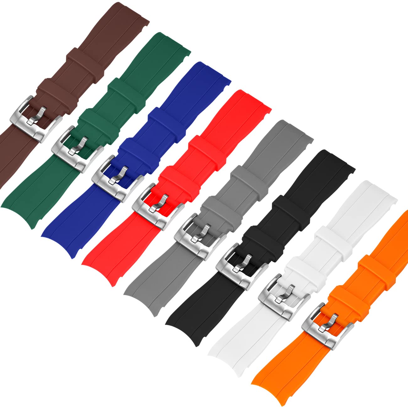 Kai Tian Kai Tian 20mm Classy Curved Lugs Rubber Watch Band for Men and Women Black Replacement Strap - View 4 of 7