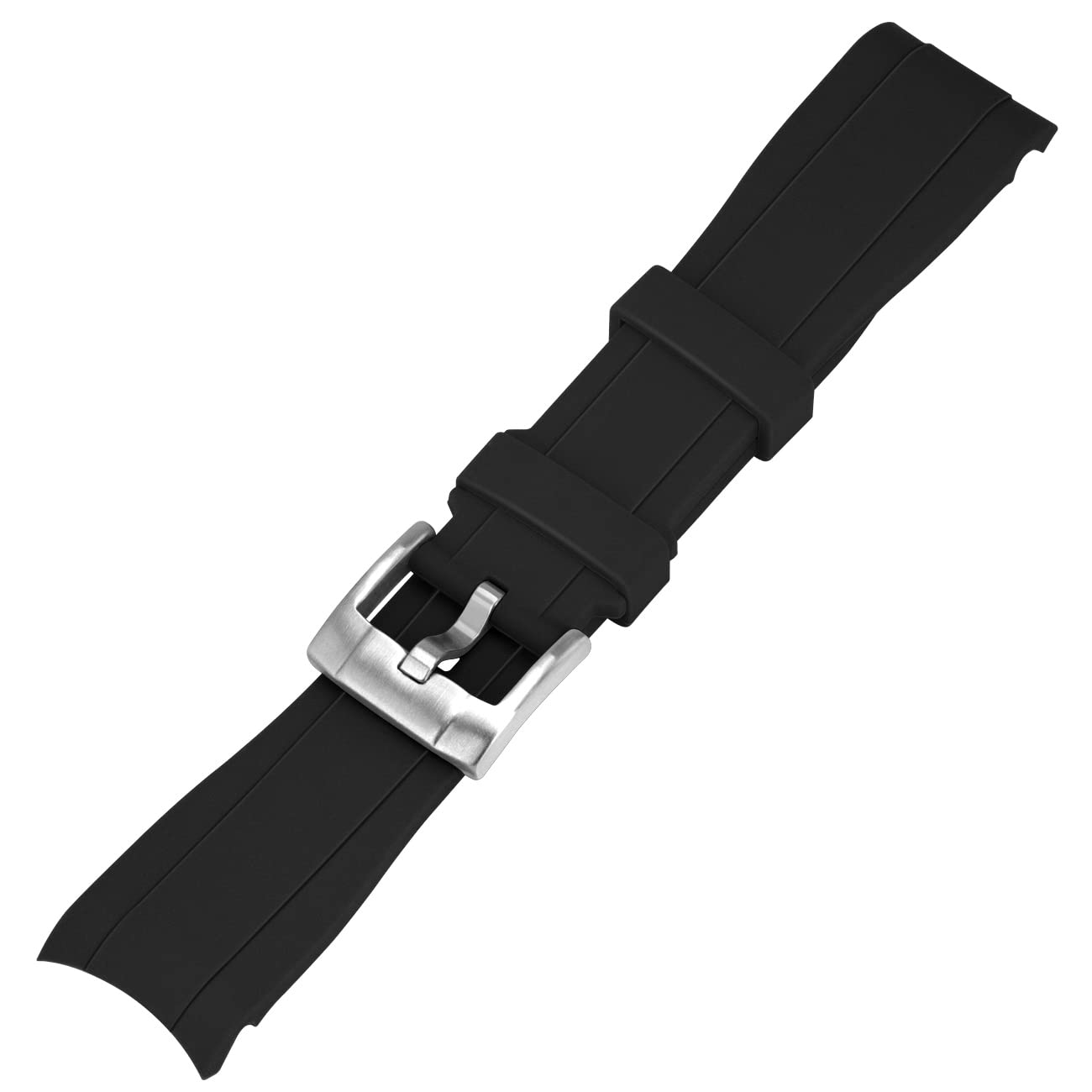 Kai Tian Kai Tian 20mm Classy Curved Lugs Rubber Watch Band for Men and Women Black Replacement Strap - View 5 of 7