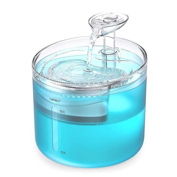 NPET NPET WF100 Cat Fountain: 54oz Automatic Water Dispenser for Cats & Small Dogs with LED Light & Quiet Pump