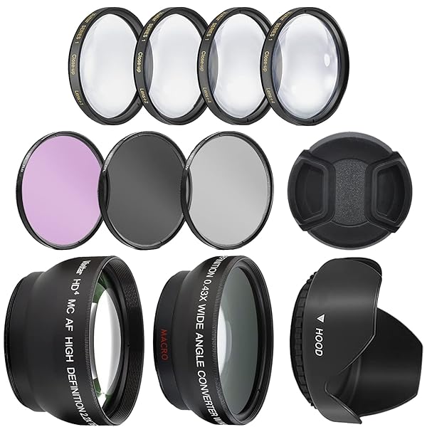 BM Premium Ultra Deluxe Lens Kit for Sony Alpha A5000, A6000, A7c - 7pc Filter Set & Wide Angle Lens Included