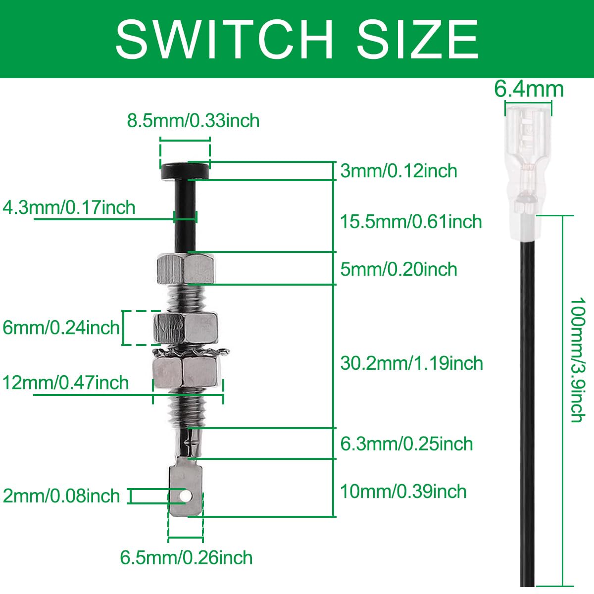 DKARDU DKARDU Door Jamb Switch Flange Light Hood Mount Pin 20A 12VDC Adjustable Momentary ON Off Switch with Rubber Boot 5 PCS - View 5 of 7
