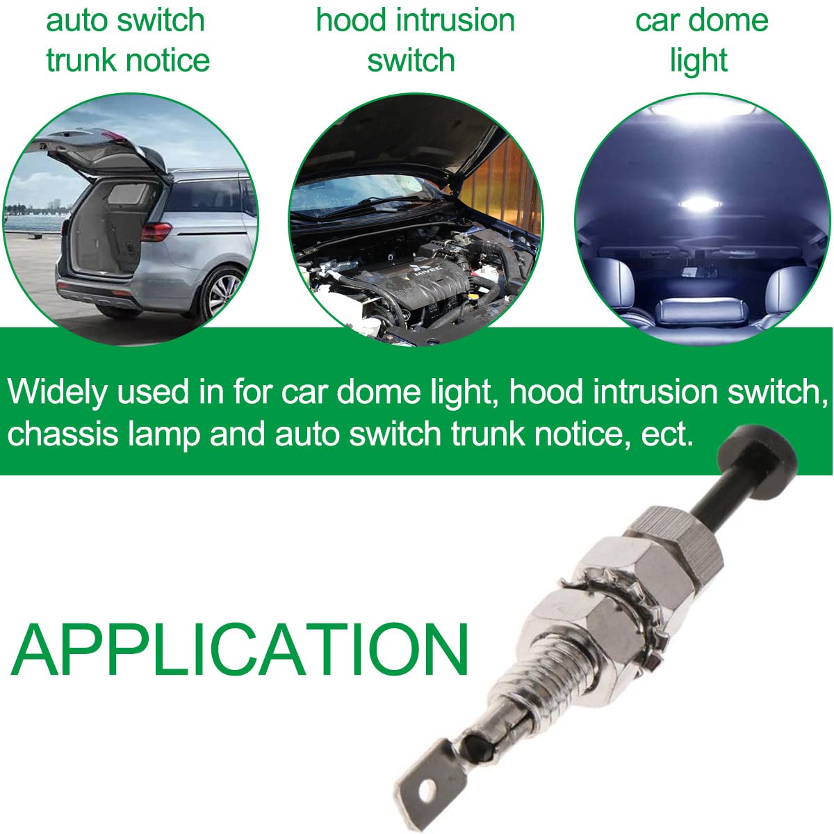 DKARDU DKARDU Door Jamb Switch Flange Light Hood Mount Pin 20A 12VDC Adjustable Momentary ON Off Switch with Rubber Boot 5 PCS - View 7 of 7