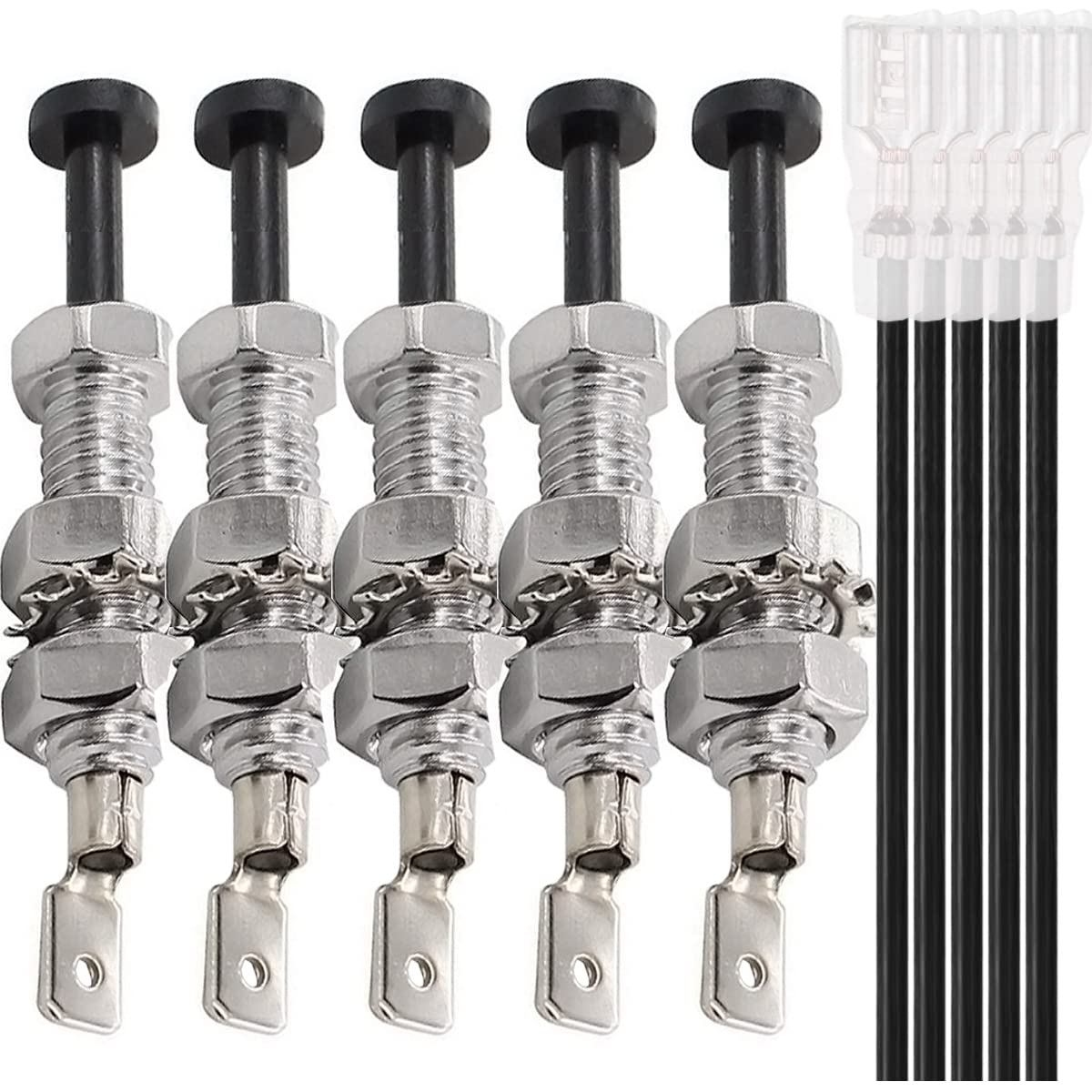 DKARDU DKARDU Door Jamb Switch Flange Light Hood Mount Pin 20A 12VDC Adjustable Momentary ON Off Switch with Rubber Boot 5 PCS