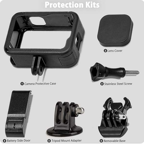 FiTSTILL FitStill GoPro Protective Accessories Kit: Frame Case, Vlog Cage, Cold Shoe Adapter & More for Hero 9-13 - View 7 of 9