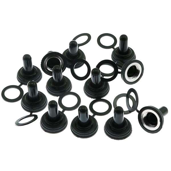 MEETOOT 12pcs Waterproof Toggle Switch Covers - 12mm Dustproof Rubber Caps for Electrical Protection