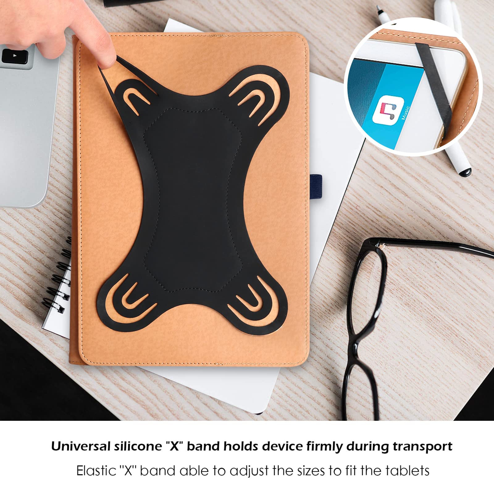 ProCase Universal Tablet Case 9 to 10.1 Inch with 360 Degree Rotatable Kickstand Protective Folio Cover for Android Tablets Navy - View 3 of 8