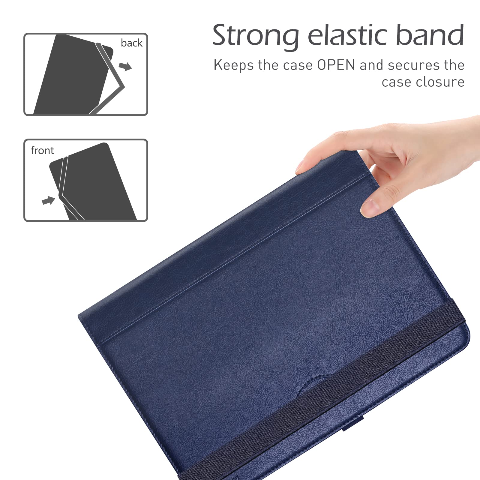 ProCase Universal Tablet Case 9 to 10.1 Inch with 360 Degree Rotatable Kickstand Protective Folio Cover for Android Tablets Navy - View 5 of 8