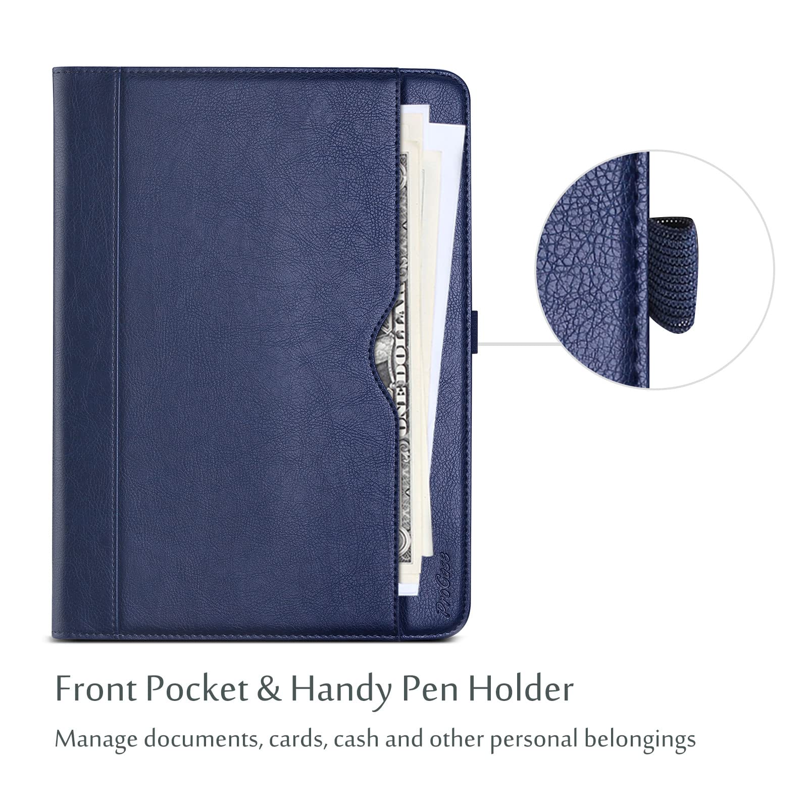 ProCase Universal Tablet Case 9 to 10.1 Inch with 360 Degree Rotatable Kickstand Protective Folio Cover for Android Tablets Navy - View 6 of 8