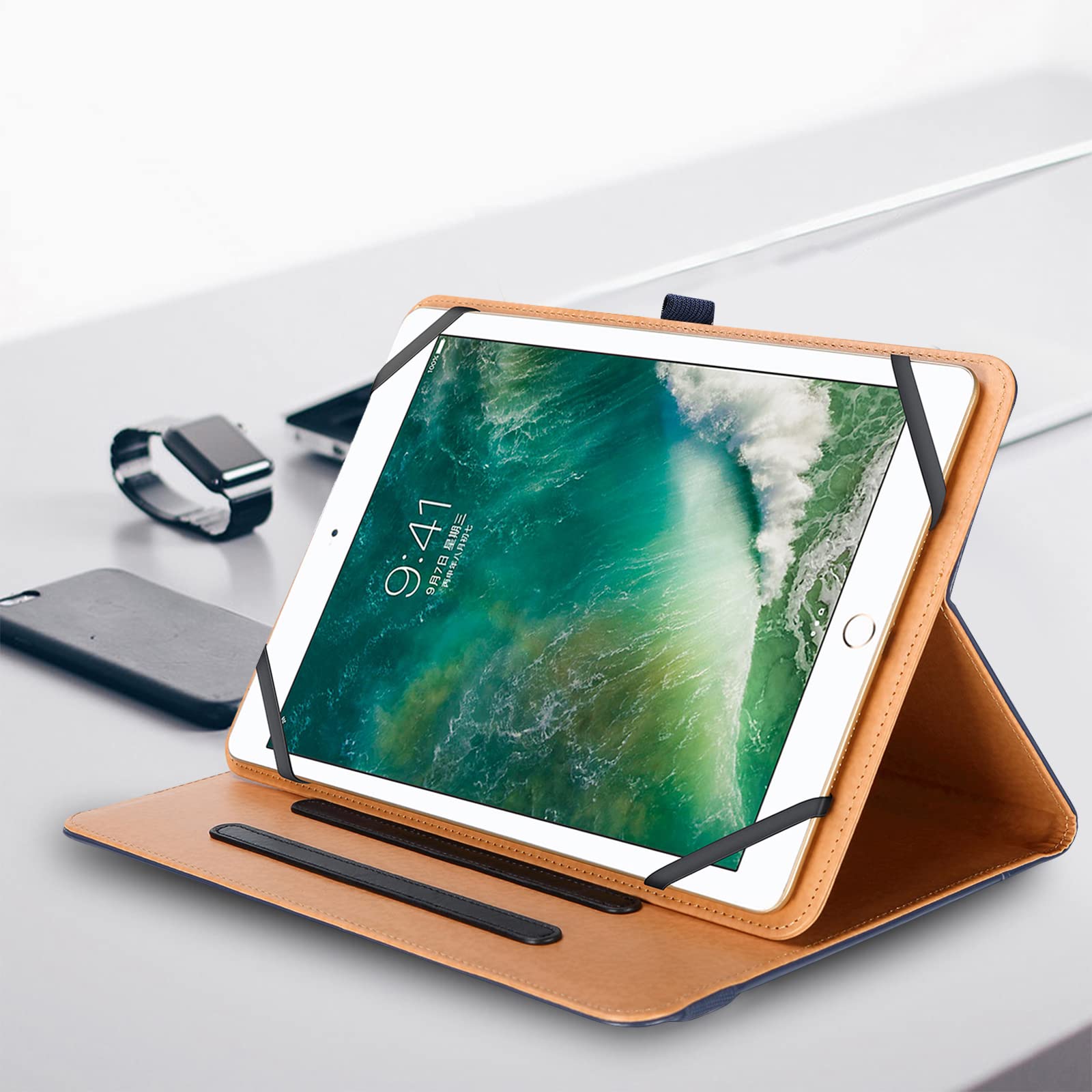 ProCase Universal Tablet Case 9 to 10.1 Inch with 360 Degree Rotatable Kickstand Protective Folio Cover for Android Tablets Navy - View 8 of 8