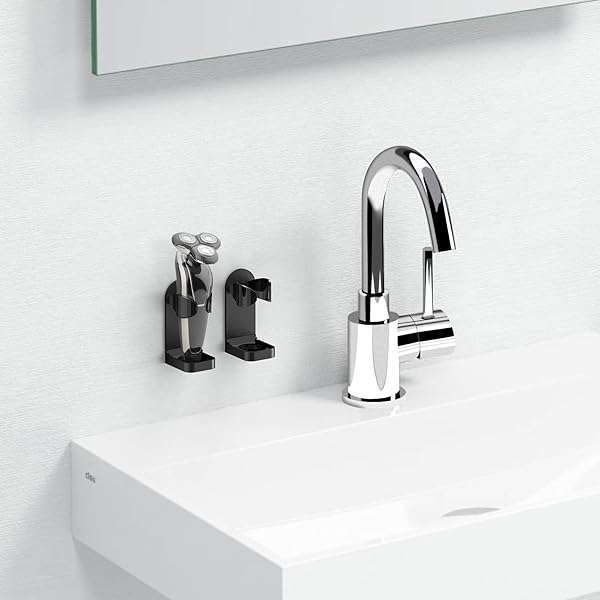 Linkidea Linkidea Adjustable Electric Shaver Holder - 2 Pack Self-Adhesive Razor Stand for Philips Series 7 & 9 - Shower Storage Solution - View 7 of 8