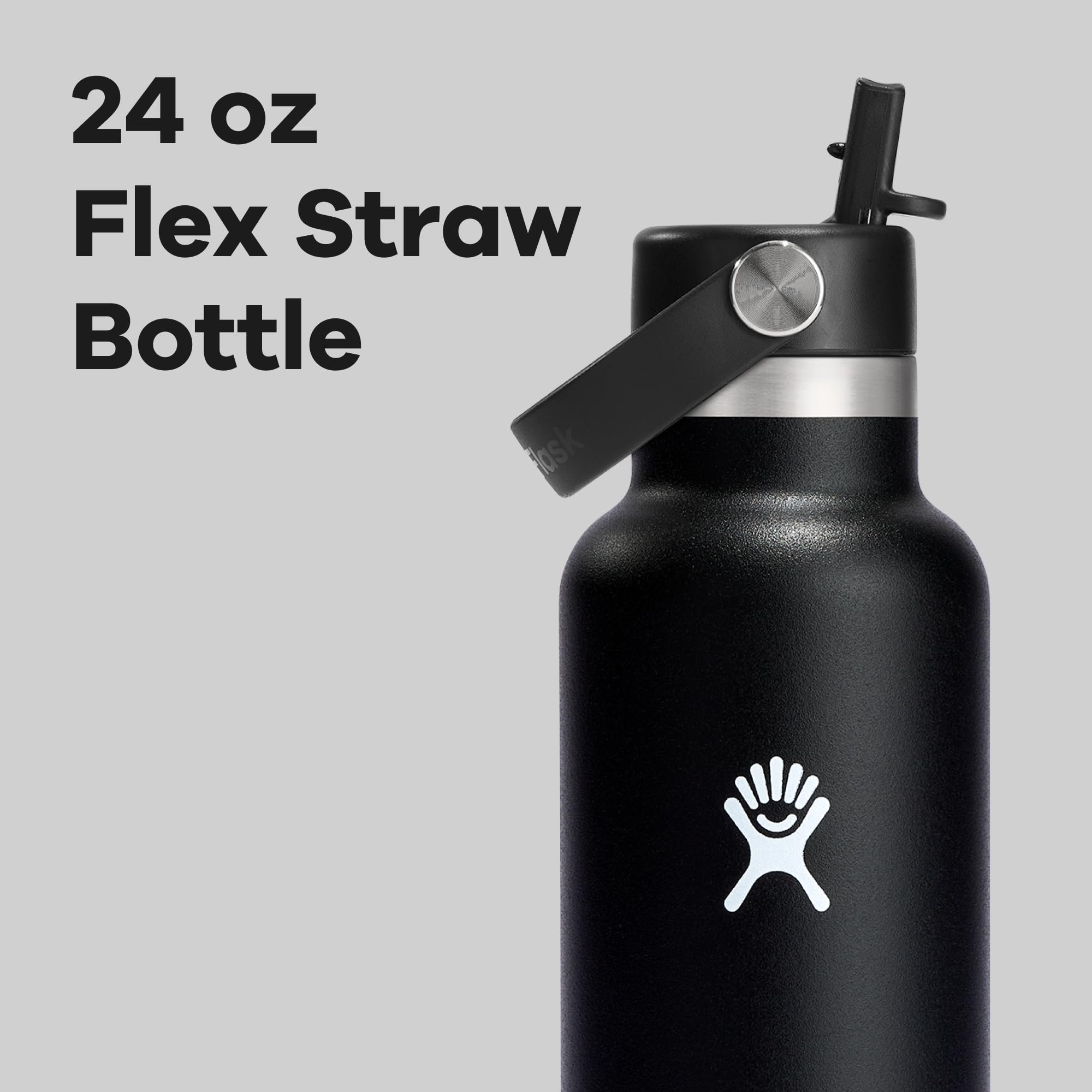 Hydro Flask Hydro Flask Standard Flex Straw Cap Black for 24 Oz Bottles - Durable & Convenient - View 3 of 8