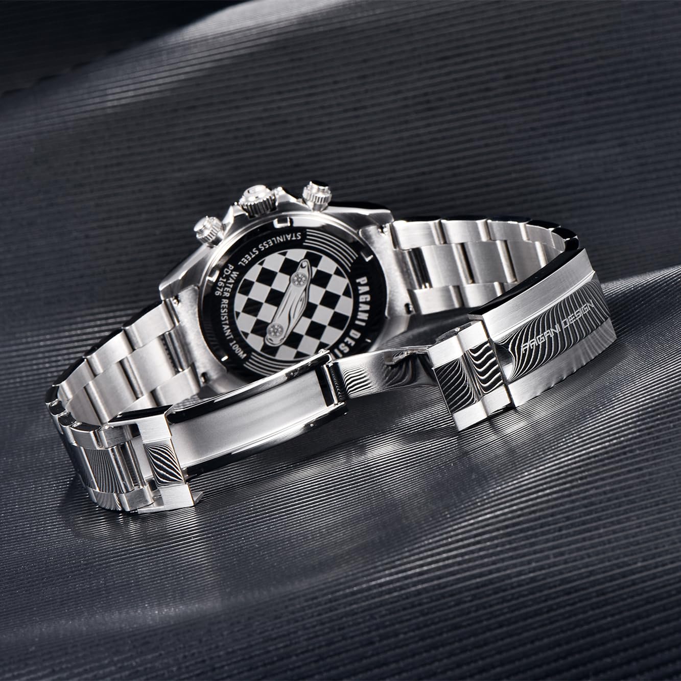 PAGRNE DESIGN Pagani Design Men's 40mm Luxury Quartz Chronograph Watch Sapphire Stainless Steel 100M Waterproof Sports Wrist Watch White - View 6 of 8