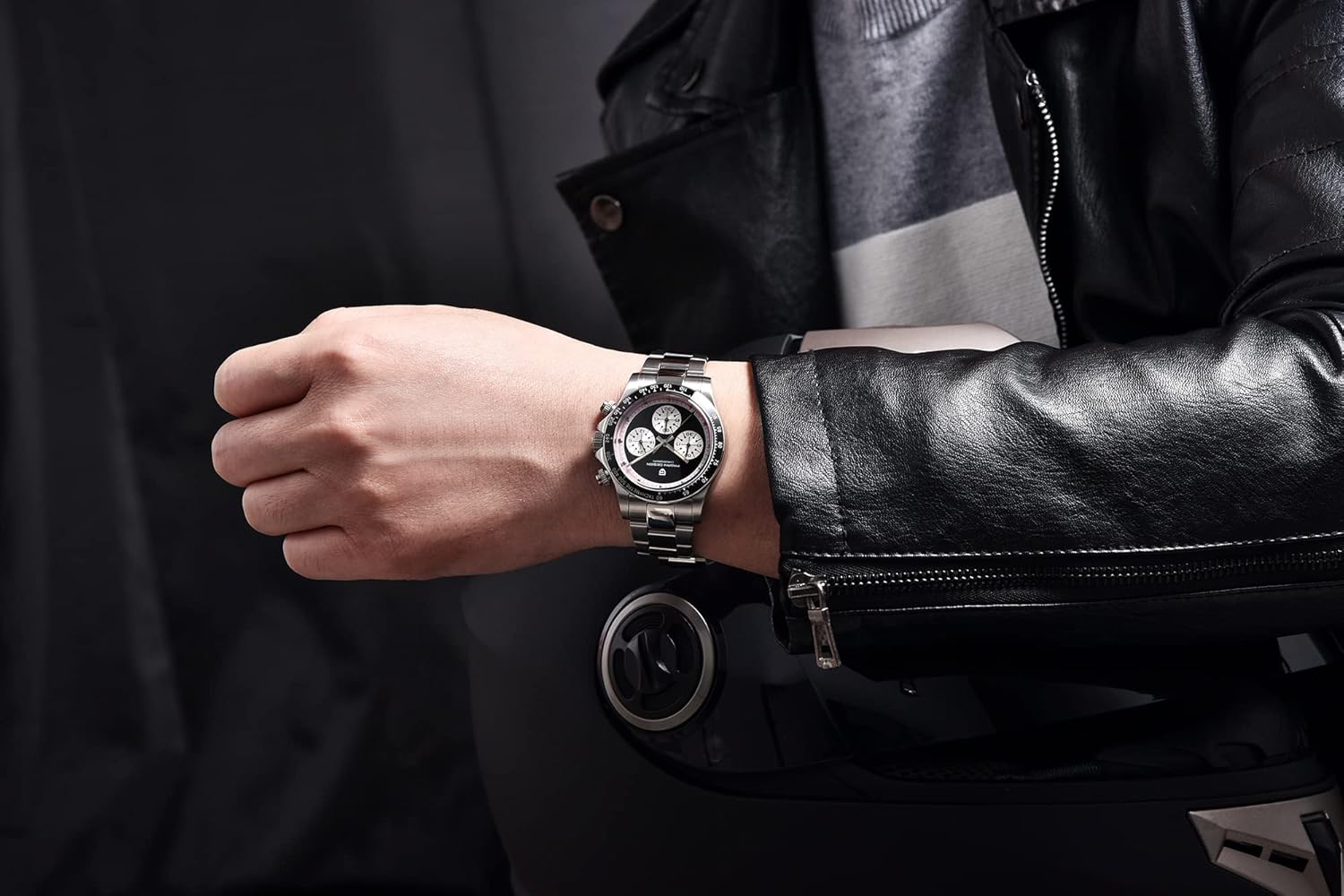 PAGRNE DESIGN Pagani Design Men's Luxury 40mm Sports Quartz Chronograph Watch Sapphire Stainless Steel 100M Waterproof - View 7 of 8