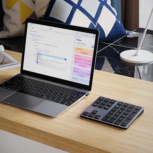 Doohoeek Doohoeek Backlit Bluetooth Numeric Keypad 34 Keys 7 Color Backlight for Laptops and Computers Gray - View 9 of 9