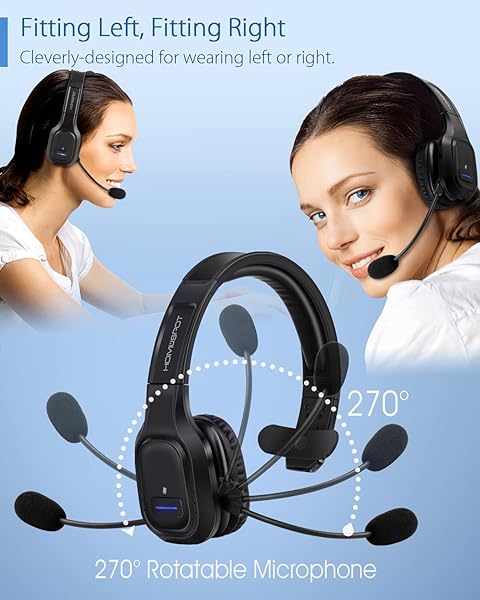 HomeSpot HomeSpot JM100 Trucker Bluetooth Headset: AI Noise Canceling, 34H Talk Time, Perfect for Trucking & Home Office - View 8 of 9