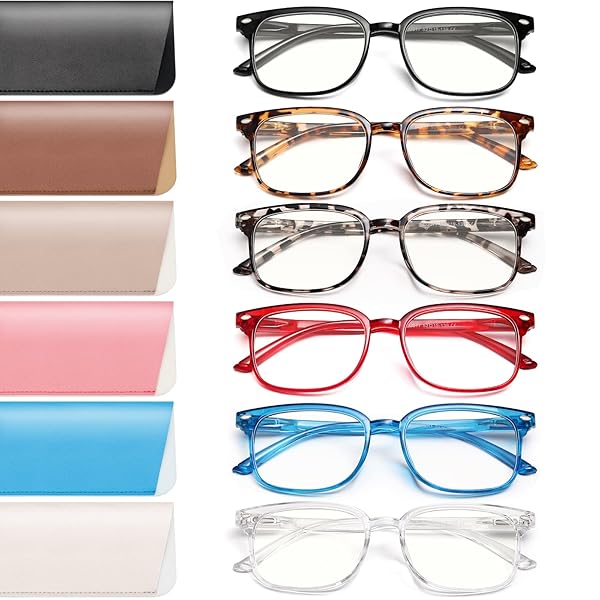 NOVIVON NOVIVON 6 Pack Reading Glasses for Women and Men Blue Light Blocking Computer Eye Glasses Cheaters