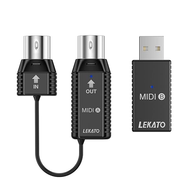 LEKATO LEKATO Wireless MIDI Adapter: Ultra Low Latency Bluetooth for Synths & Keyboards - Compatible with Mac, iOS & Windows