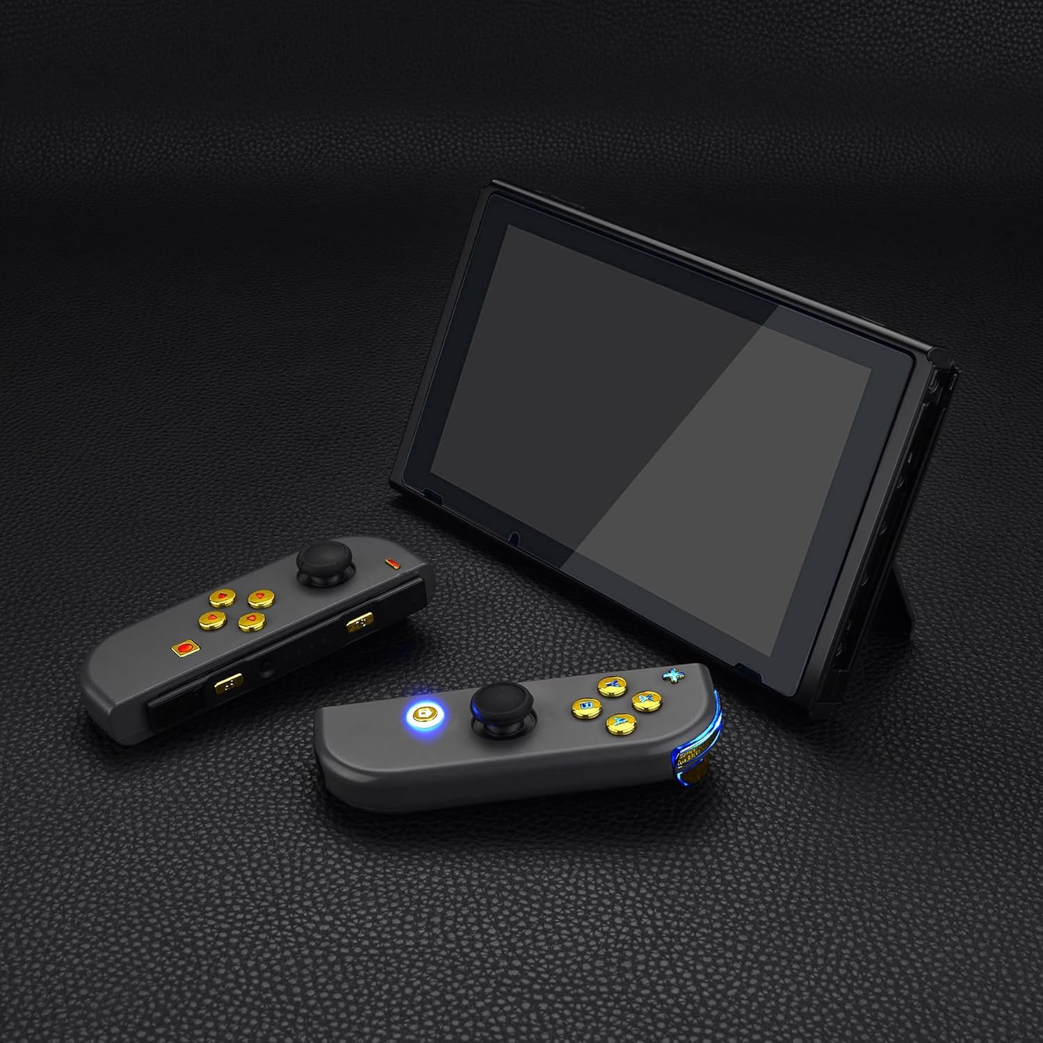 eXtremeRate eXtremeRate 7 Colors 9 Modes NS Joycon DFS LED Kit for Nintendo Switch and Switch OLED Model Joycon with Chrome Gold ABXY Trigger Buttons - View 7 of 9