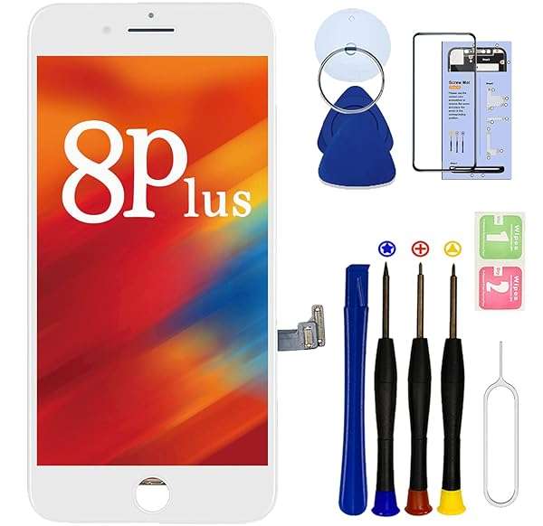 SIMDOG "iPhone 8 Plus Screen Replacement 5.5" LCD Digitizer with 3D Touch & Repair Tools - White"