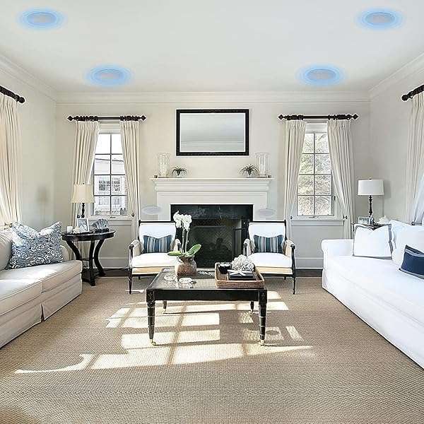 Herdio "Herdio 320W 2-Way Flush Mount Ceiling Speakers - 4" for Bathroom, Kitchen, Living Room & Office - Set of 4" - View 9 of 9