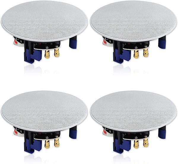 Herdio "Herdio 320W 2-Way Flush Mount Ceiling Speakers - 4" for Bathroom, Kitchen, Living Room & Office - Set of 4" - View 2 of 9