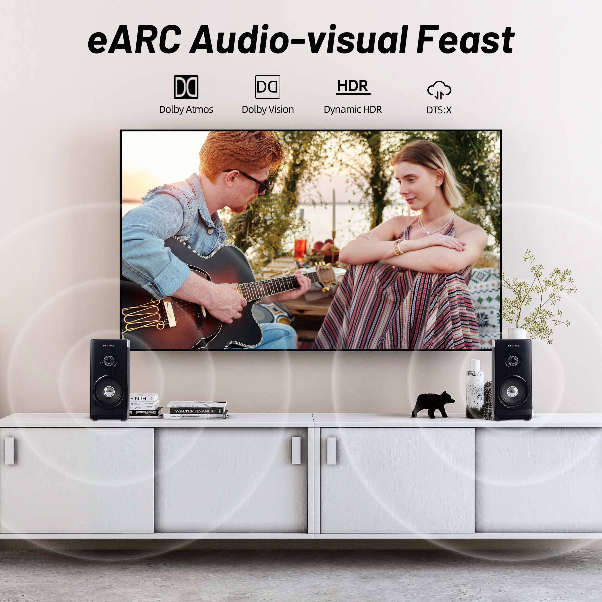 DGHUMEN 60Ft HDMI Cable Fiber Optic 8K 48Gbps In Wall HDMI 2.1 Cord Detachable Micro Connector Supports 8K 60Hz 4K 120Hz Projector TV PC Monitor - View 6 of 7