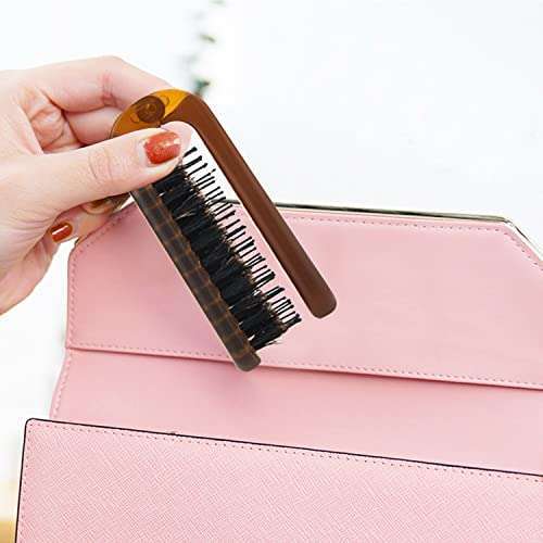 Ancable Travel Folding Hair Brush: Portable Boar Bristle Mini Brush for All Hair Types - Perfect for Men, Women & Kids - View 8 of 9