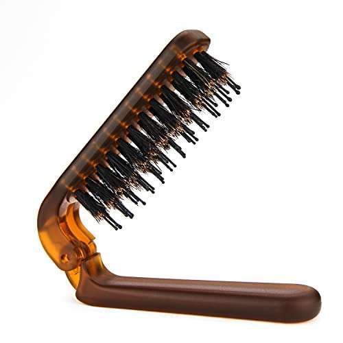 Ancable Travel Folding Hair Brush: Portable Boar Bristle Mini Brush for All Hair Types - Perfect for Men, Women & Kids - View 2 of 9