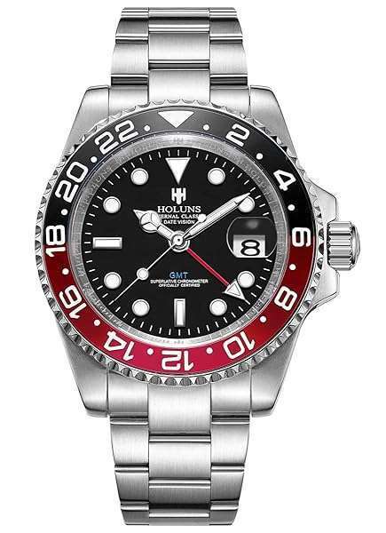 LOREO LOREO Men's GMT Automatic Watch: Luxury Waterproof Stainless Steel with Sapphire & Luminous Features