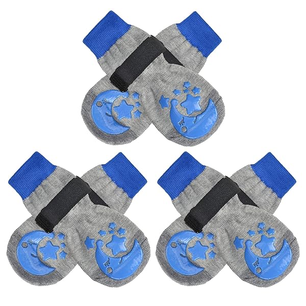 BEAUTYZOO BEAUTYZOO Anti-Slip Dog Socks for All Breeds Paw Protectors for Hot Cold Pavement 3 Pairs Prevent Licking and Protect Hardwood Floors