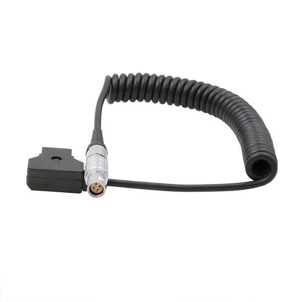 HangTon Coiled D-Tap to 4 Pin Female DC Power Cable for ZHIYUN Crane 3S Stabilizer