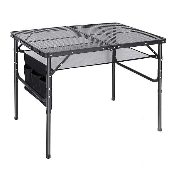 REDCAMP REDCAMP 36x24 Folding Grill Table - Lightweight Adjustable Outdoor BBQ Table for Camping & Picnics