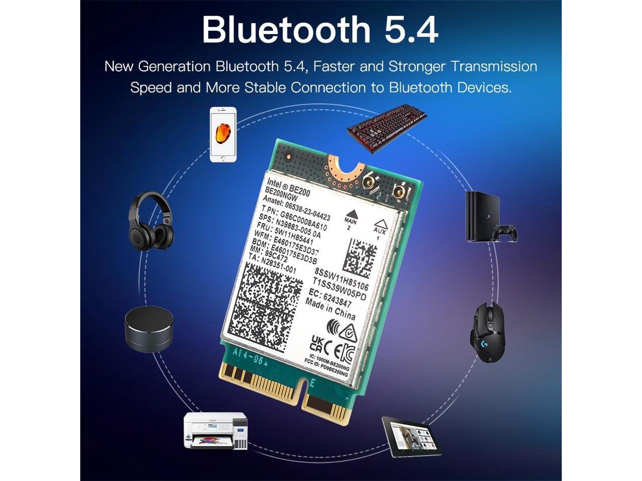 DIGIPARTS DIGIPARTS AX210NGW WiFi Card WiFi 6E M.2 2230 Wireless Card BT5.2 802.11ax Tri-Band 3000Mbps for Windows 10 64bit - View 6 of 7