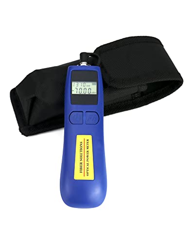 QWORK QWORK Optical Power Meter -70 to +10 dBm, Universal 2.5mm Interface, 6 Calibration Wavelengths, Blue Fiber Light Tester