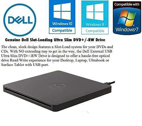 DellComputres Ultra Slim USB DVD/CD Drive - Portable RW Burner for Dell, HP, Lenovo, Acer Laptops & Desktops - Plug & Play for Windows 10/8/7 - View 4 of 9