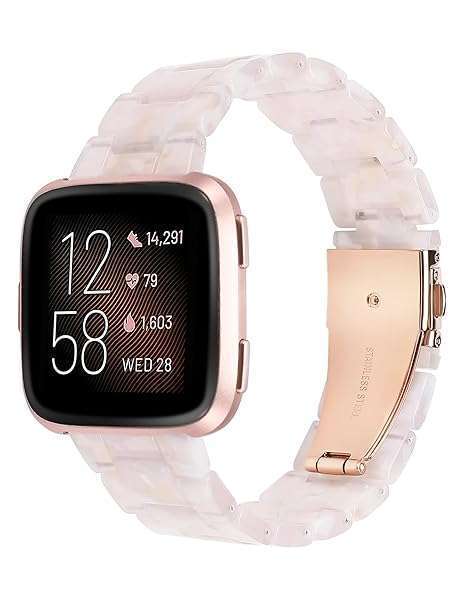 Wearlizer Stylish Wearlizer Pink Flower Resin Band for Fitbit Versa 2 & Lite - Lightweight Replacement Strap for Men & Women