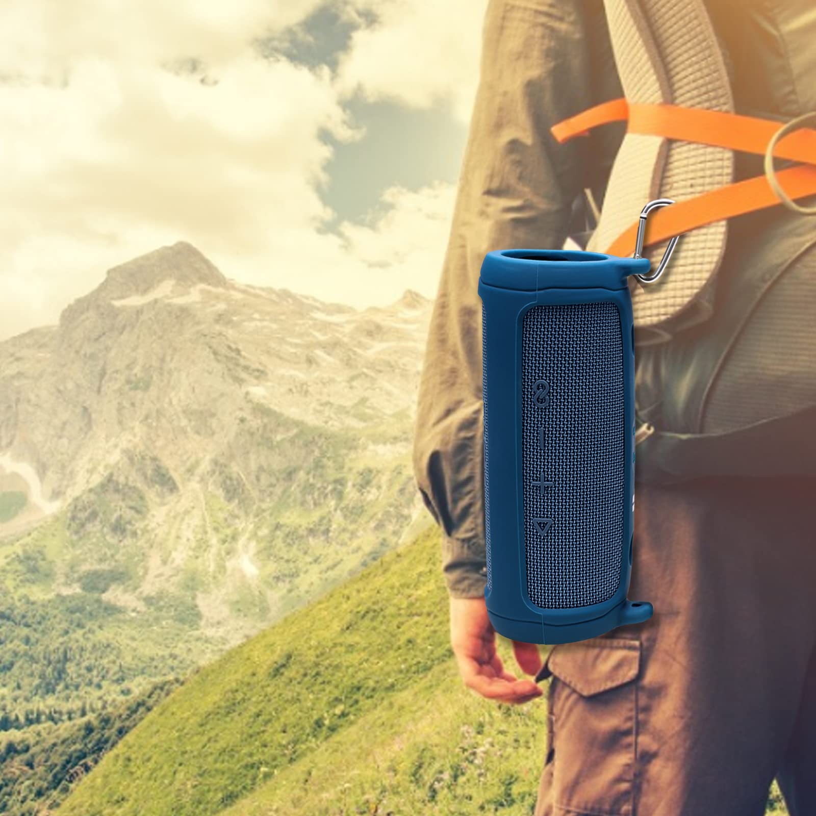 LTGEM Silicone Protective Case for JBL Flip 6 Bluetooth Speaker with Carabiner and Strap Blue Case Only - View 9 of 9