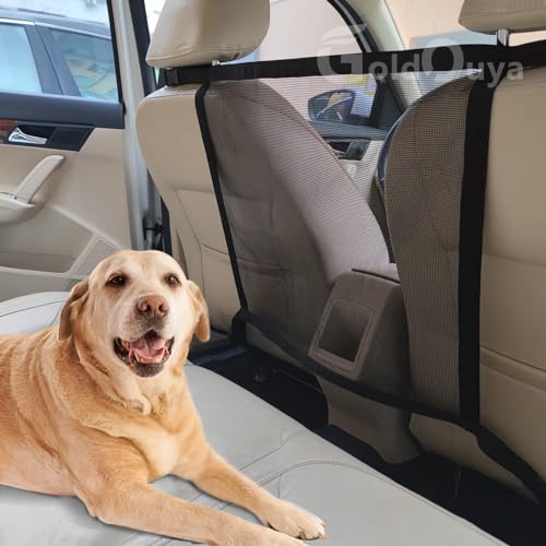 GoldOuya GoldOuya Adjustable Car Dog Net Barrier 21x21 in Easy Install Pet Fence for Back Seat Isolation and Protection