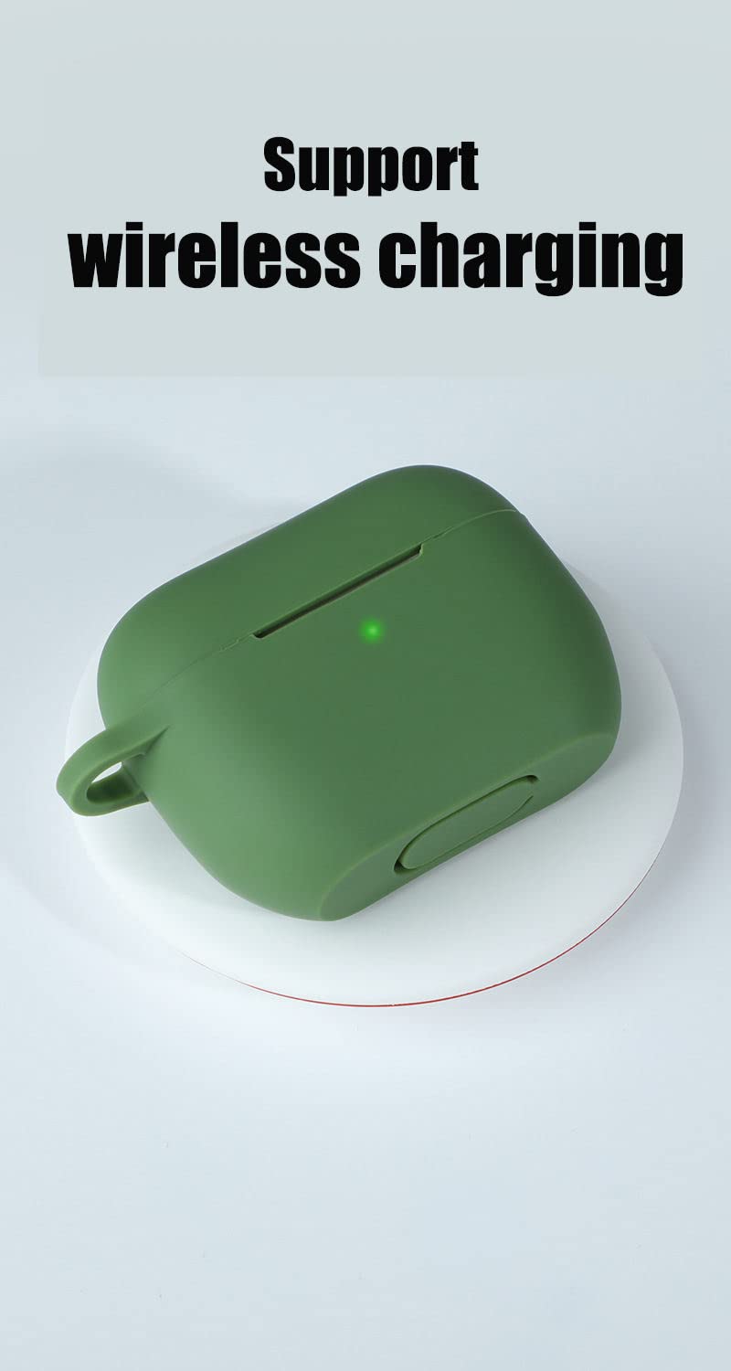 IceSword AirPods Pro 2nd 1st Generation Case Cover Full Protective Silicone Soft Shell Keychain for Men Women Green - View 8 of 9